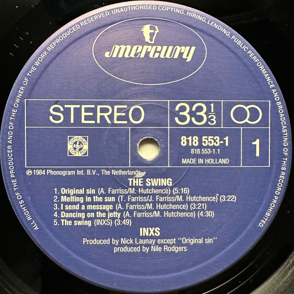INXS ‎– The Swing (Голландия 1984г.)