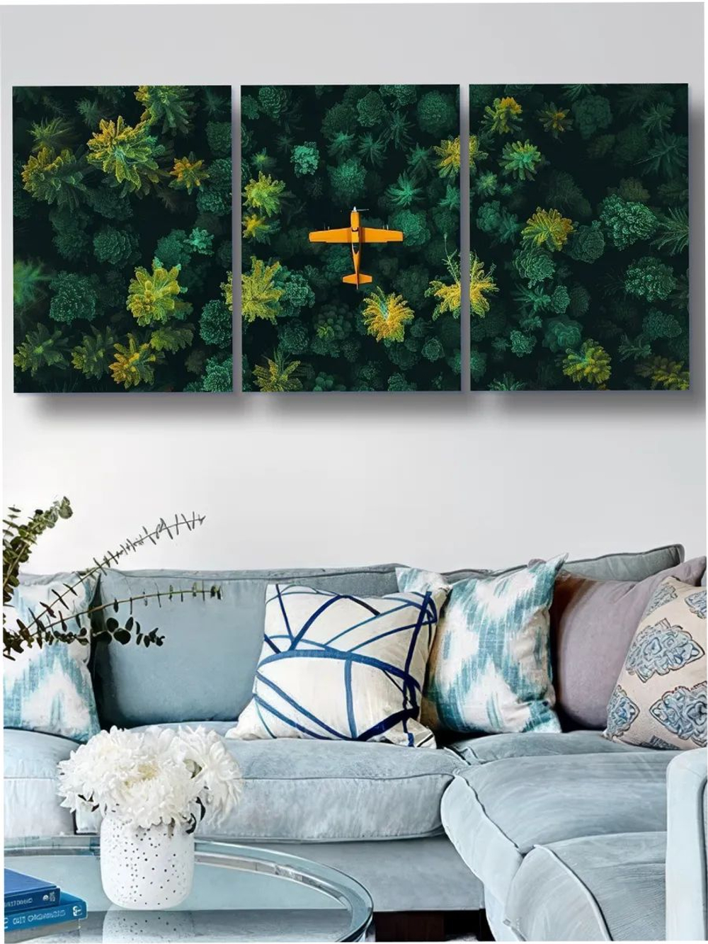 Картина Красная машина модульная 50x70см 3шт.