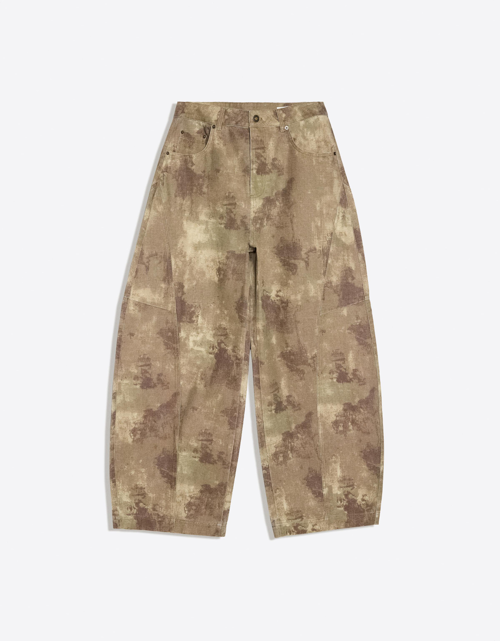 Женские брюки barrel с камуфляжным принтом - BERSHKA