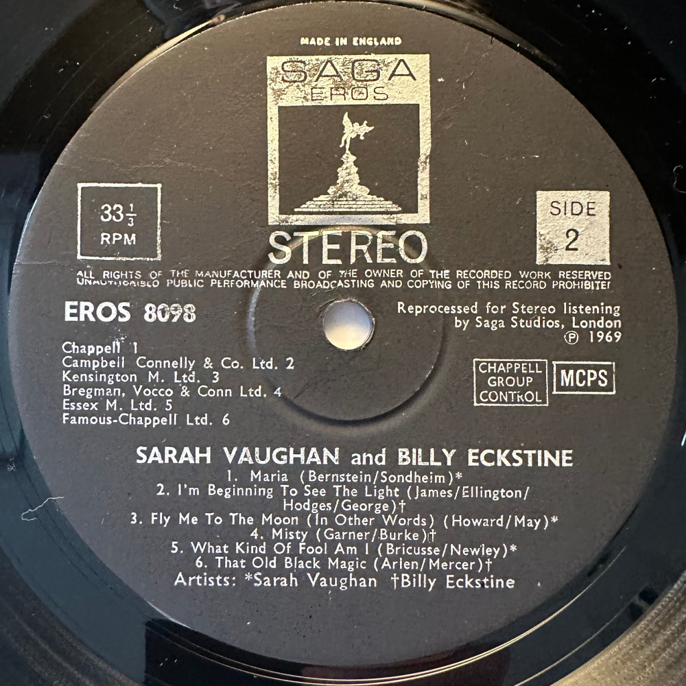 Sarah Vaughan & Billy Eckstine (Англия 1969г.)