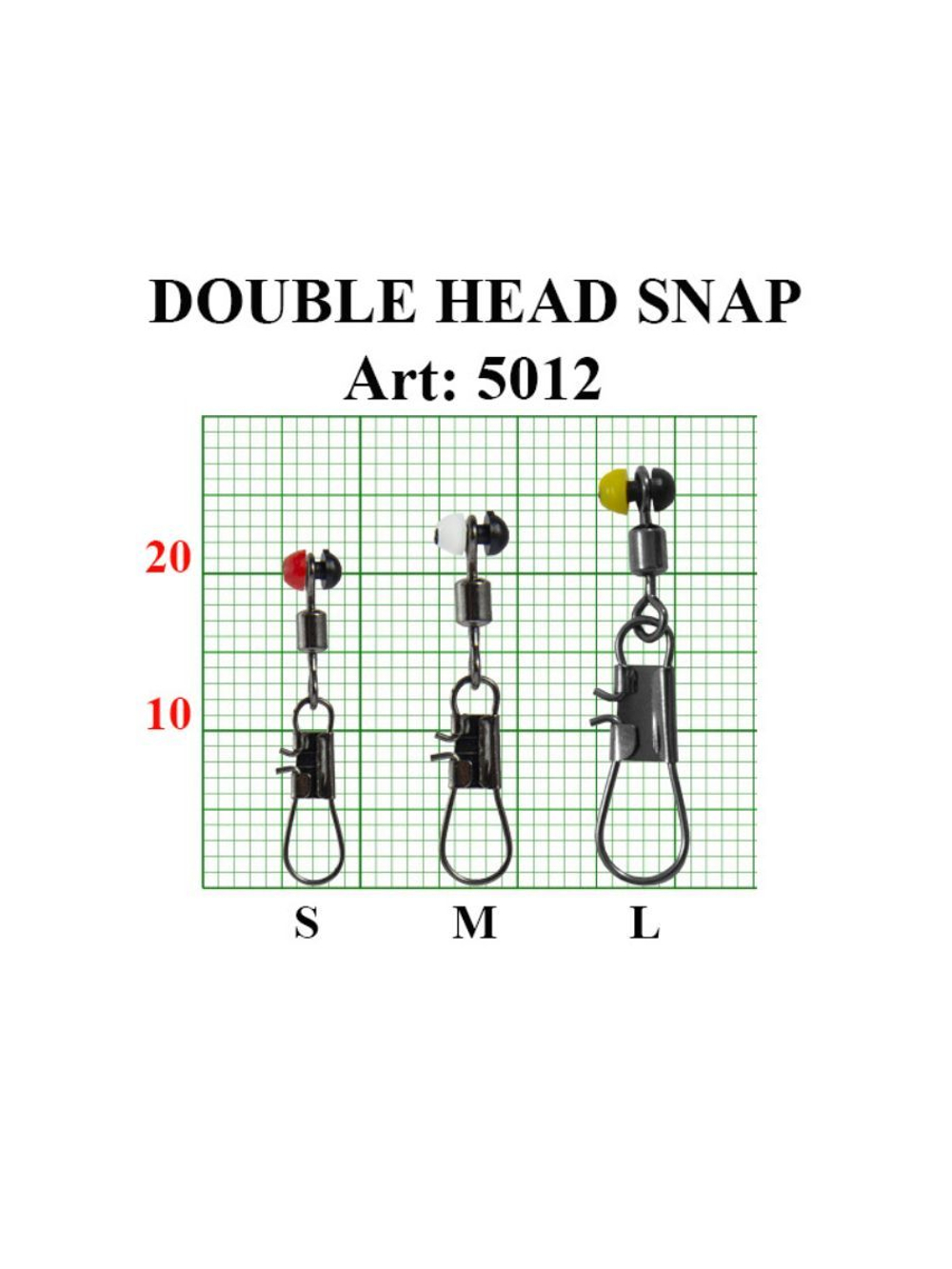 Застежка рыболовная DOUBLE HEAD SNAP 5012 S
