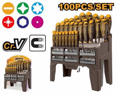 Набор отверток и бит 40+60 шт INGCO HKSD10028 INDUSTRIAL
