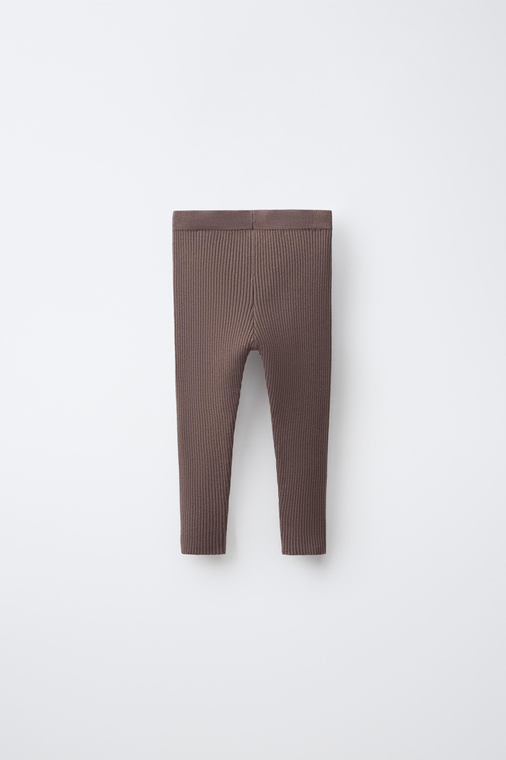 ZARA ТРИКОТАЖНЫЕ ЛЕГИНСЫ В РУБЧИК, КОРИЧНЕВЫЙ