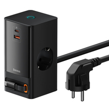 Зарядное устройство Baseus GaN5 PowerCombo Digital PowerStrip 2AC+U+C+Retractable-C 65W