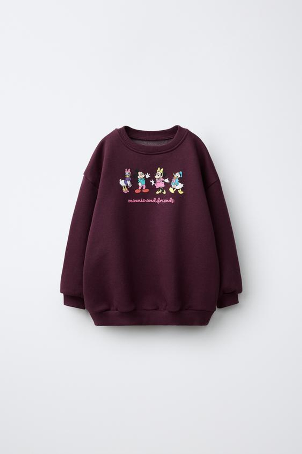 ZARA ТОЛСТОВКА С ПРИНТОМ MICKEY MOUSE AND FRIENDS © DISNEY, БАКЛАЖАННЫЙ