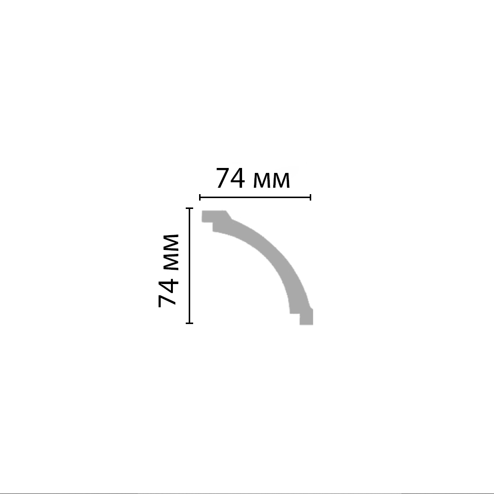 Плинтус потолочный гладкий Decomaster 96616 74х74х2400мм