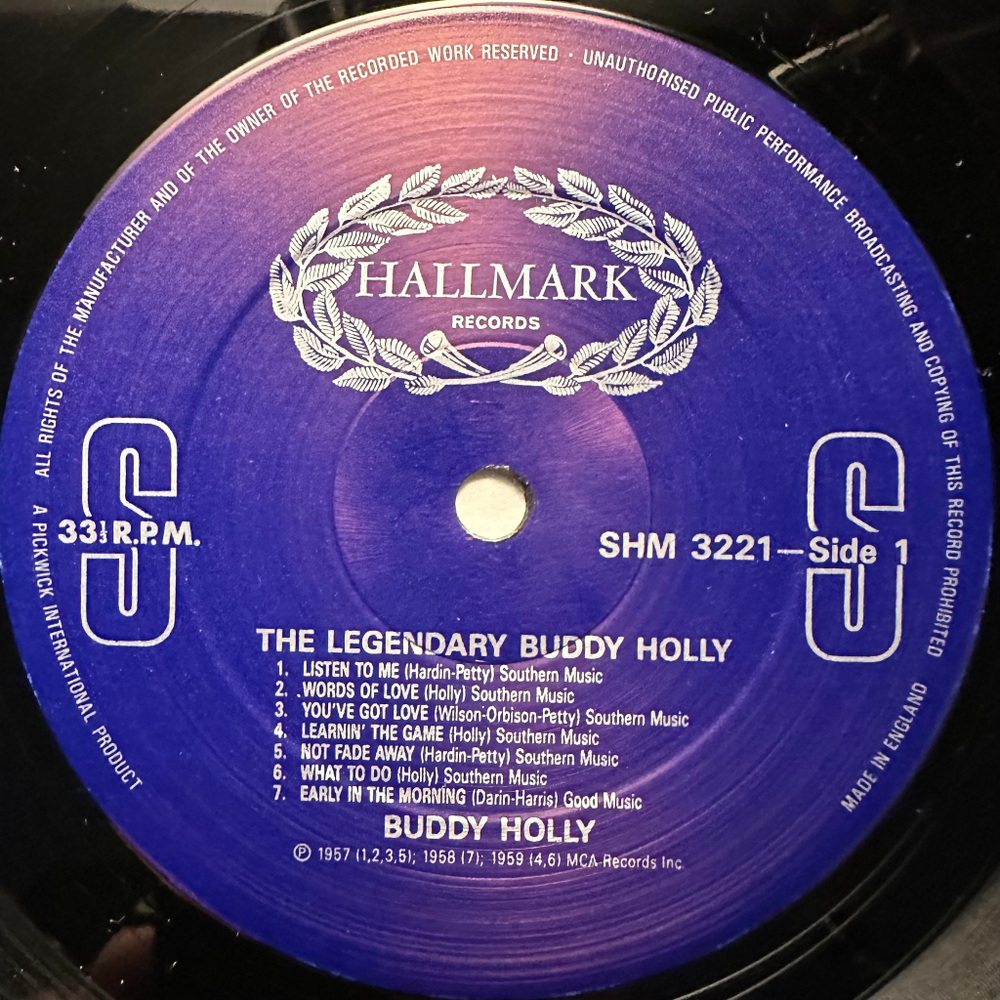Buddy Holly - The Legendary Buddy Holly (Англия 1987г.)