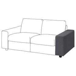 IKEA VIMLE  (ИКЕА ВИМЛЕ)  -  Чехол на широкий подлокотник - Гуннаред, средне-серый