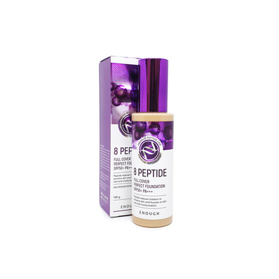 Enough 8 Peptide Full Cover Perfect Foundation #21, 100ml - Тональный крем с пептидами