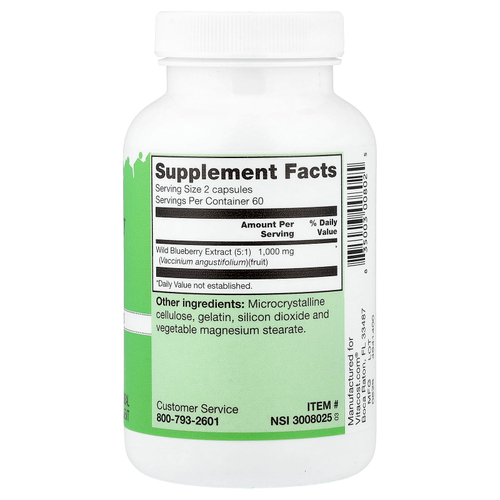 Vitacost, Wild Blueberry Extract, 120 Capsules (500 mg per Capsule)