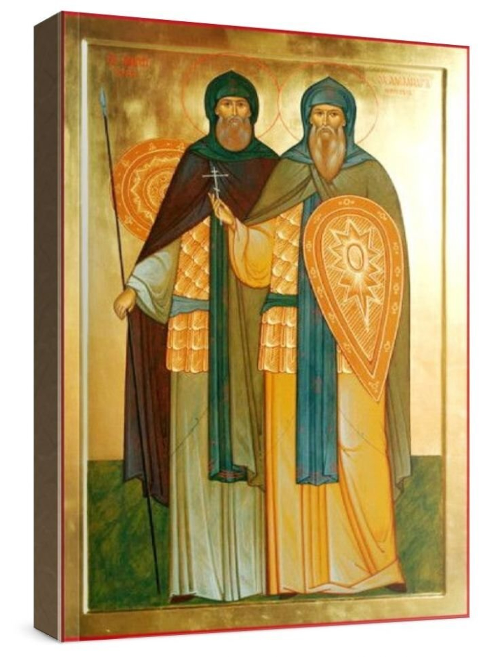 Александр Пересвет и Андрей Ослябя (рукописная икона)
