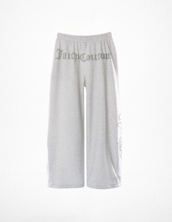 BERSHKA X JUICY COUTURE СПОРТИВНЫЕ БРЮКИ С НАЧЕСОМ, СЕРЫЙ