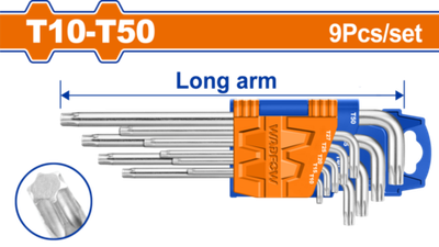 Набор шестигранников TORX 9 шт (6/48) WADFOW WHK3291