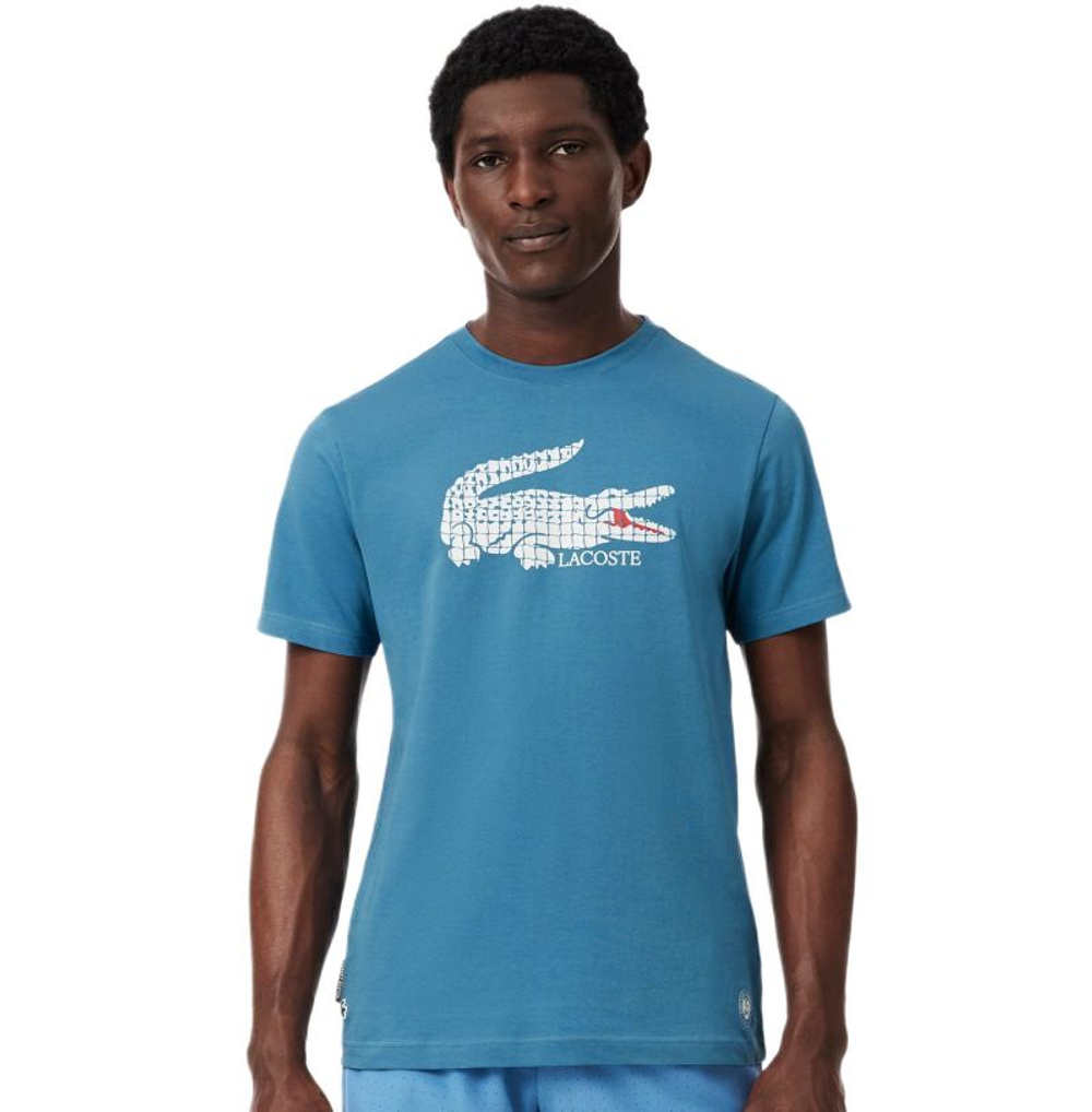 Теннисная футболка Lacoste Roland-Garros Edition - sky blue