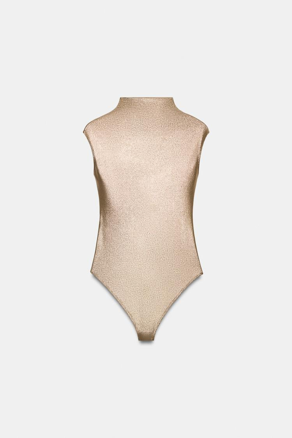 ZARA БОДИ С КОРОТКИМИ РУКАВАМИ И МЕТАЛЛИЗИРОВАННЫМ ПОКРЫТИЕМ, БРОНЗОВЫЙ