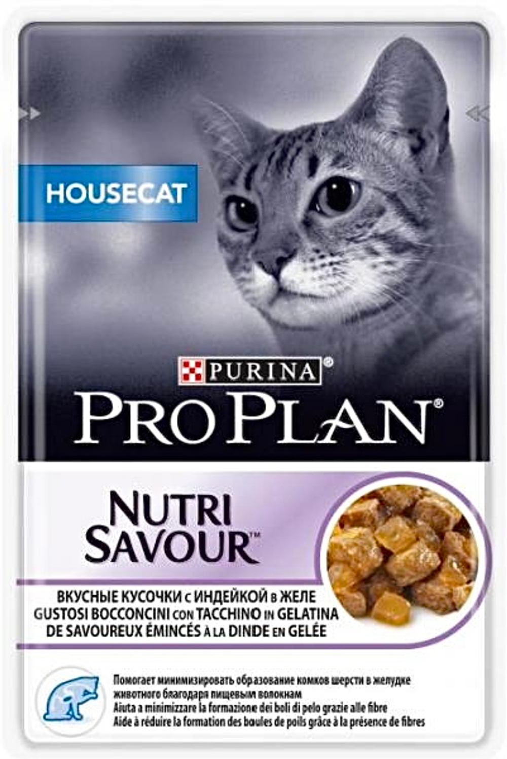 Purina Pro Plan, Влажный корм для взрослых кошек, Индейка в желе, 85 гр.