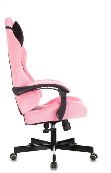 Кресло игровое Knight Terminator розовый Velvet 36 с подголов. крестов. металл