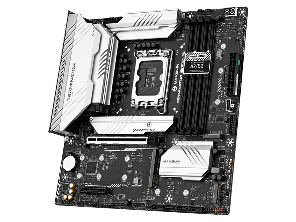 Материнская плата MAXSUN Terminator Z790M D5, Socket1700, mATX, Retail, 4xDDR5, PCIe5.0, 5xM.2, 2.5GLAN, M.2 WiFi, 6xUSB2, 6xUSB3, USB-C, CPU TDP 250Вт, HDMI, DP (MSTR-Z790M-D5)