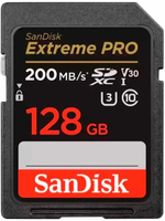 SanDisk Extreme PRO SDXC 128 ГБ Class 10 UHS-I U3 V30 (R/W 200/90 Mb/s)