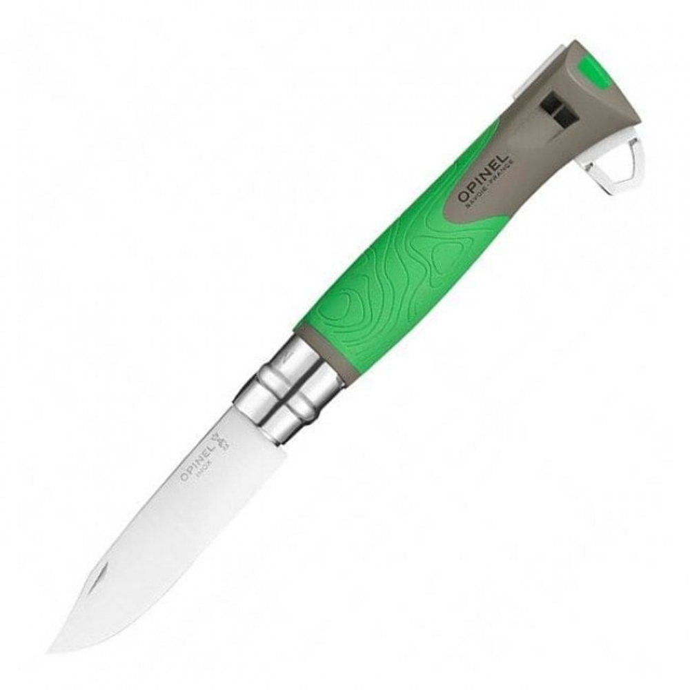 Набор-дисплей Opinel, 8 ножей №12 Explore из нержав стали, 4 зеленых + 4 оранжевых