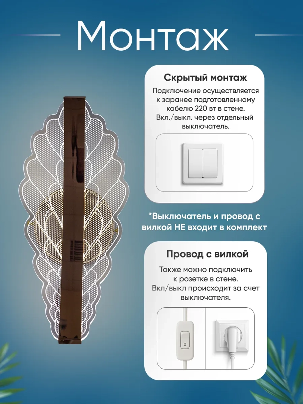 Светильник настенный лофт бра светодиодный