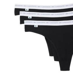 Женские трусики Lacoste Elastic Cotton Thongs 3P - lyse/burgundy/black