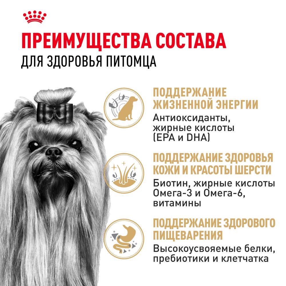 Сухой корм Royal Canin Yorkshire Terrier Adult 8+ для стареющих собак породы Йоркширский Терьер от 8 лет