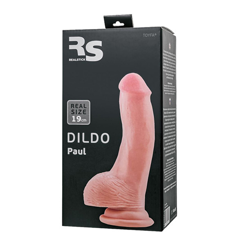 Телесный реалистичный фаллоимитатор 19см на присоске ToyFa RealStick Elite Paul 982007-1