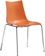 Стул пластиковый Scab Design Zebra Technopolymer 4 legs, хром, оранжевый