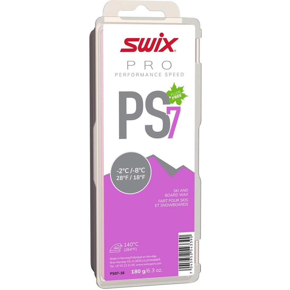 Парафин SWIX PS7 Violet -2°C/-8°C, 180g