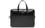 PRADA Saffiano Shiny Leather Briefcase, Handbag Men"s Black