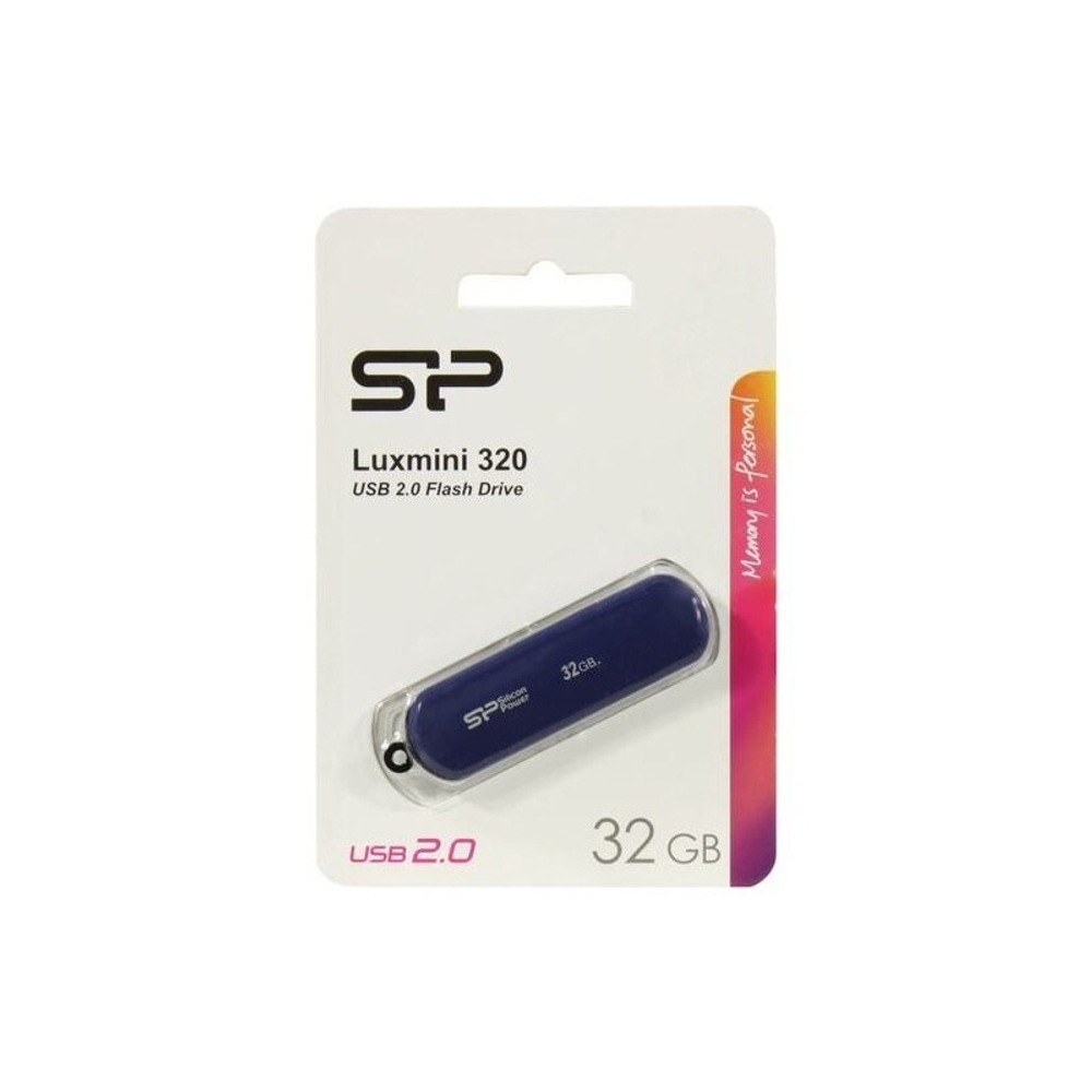 Флеш накопитель 32Gb Silicon Power LuxMini 320, USB 2.0, Синий