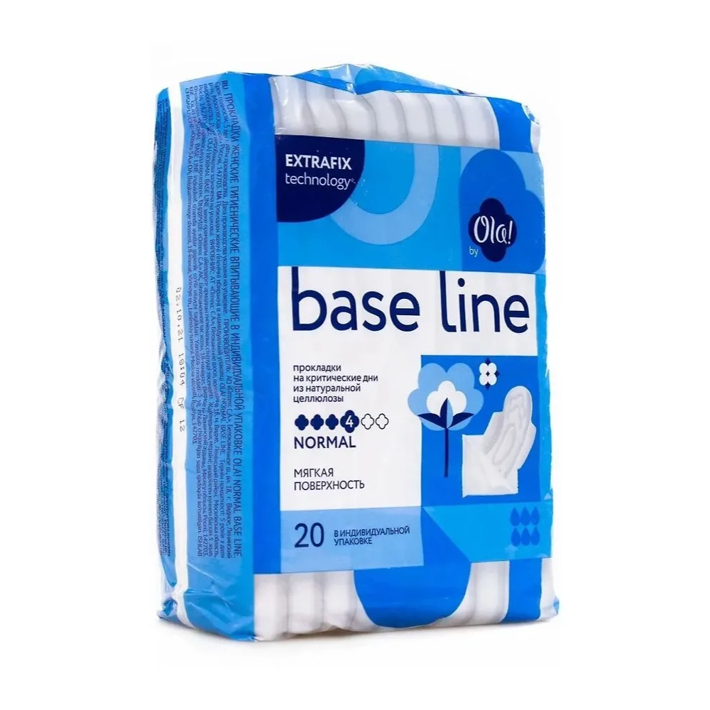 OLA! Прокладки BASE LINE CLASSIC WINGS SINGLES NORMAL, 20 шт