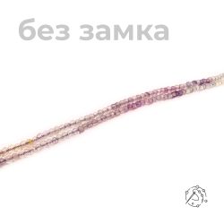Нить бусин - Флюорит, шар с огранкой, 2 мм