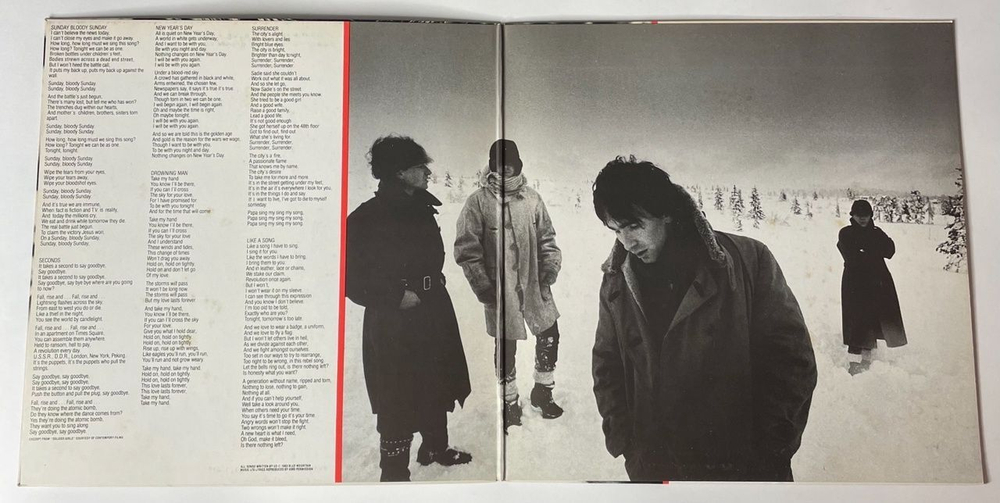Винтажная виниловая пластинка LP U2 War (Japan 1983) (No Obi) Drowning Man