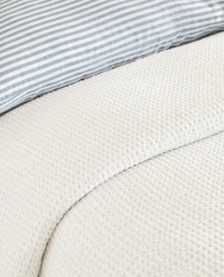 ZARA HOME ВАФЕЛЬНОЕ ПОКРЫВАЛО, БЕЛЫЙ