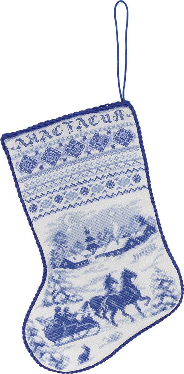 Набор для вышивания нитками Panna, Рождественский сапожок, 20х30 см