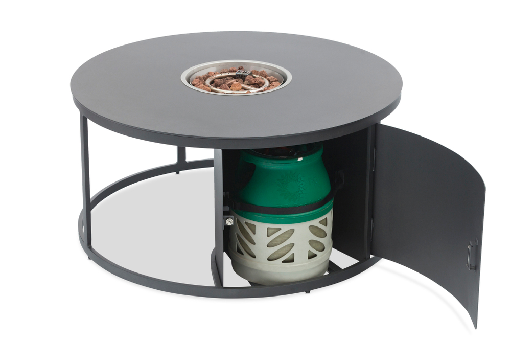 Стол каминный Оребро антрацит, алюминий