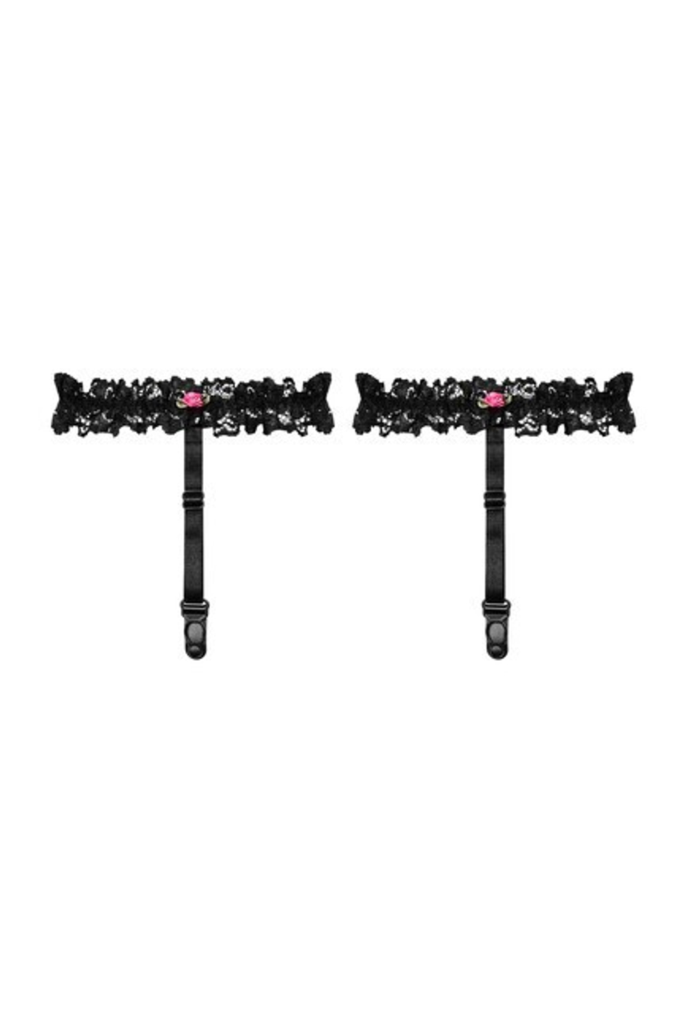 Черные кружевные подвязки для чулок Piccorosa Suspenders LXL (46-48) (Цвет: черный)