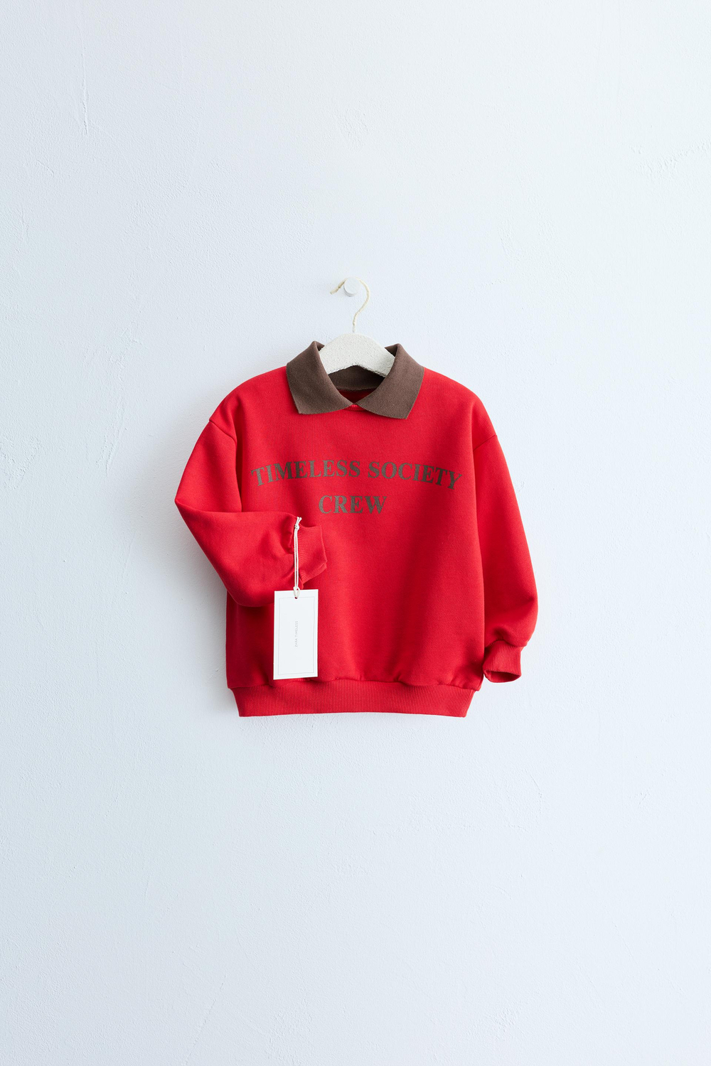 ZARA TIMELESS — ТОЛСТОВКА-ПОЛО С ТЕКСТОВЫМ ПРИНТОМ, КРАСНЫЙ