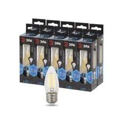 Лампа светодиодная ЭРА F-LED B35-7W-840-E27 7Вт филамент свеча нейтральный белый свет Е27 | Филаментные декоративные