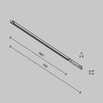 Трековый магнитный светодиодный светильник LED 12W 2700-6000K TR241-4-12WTW-DD2-B чёрный Points Exility X Dim Dali2 Maytoni