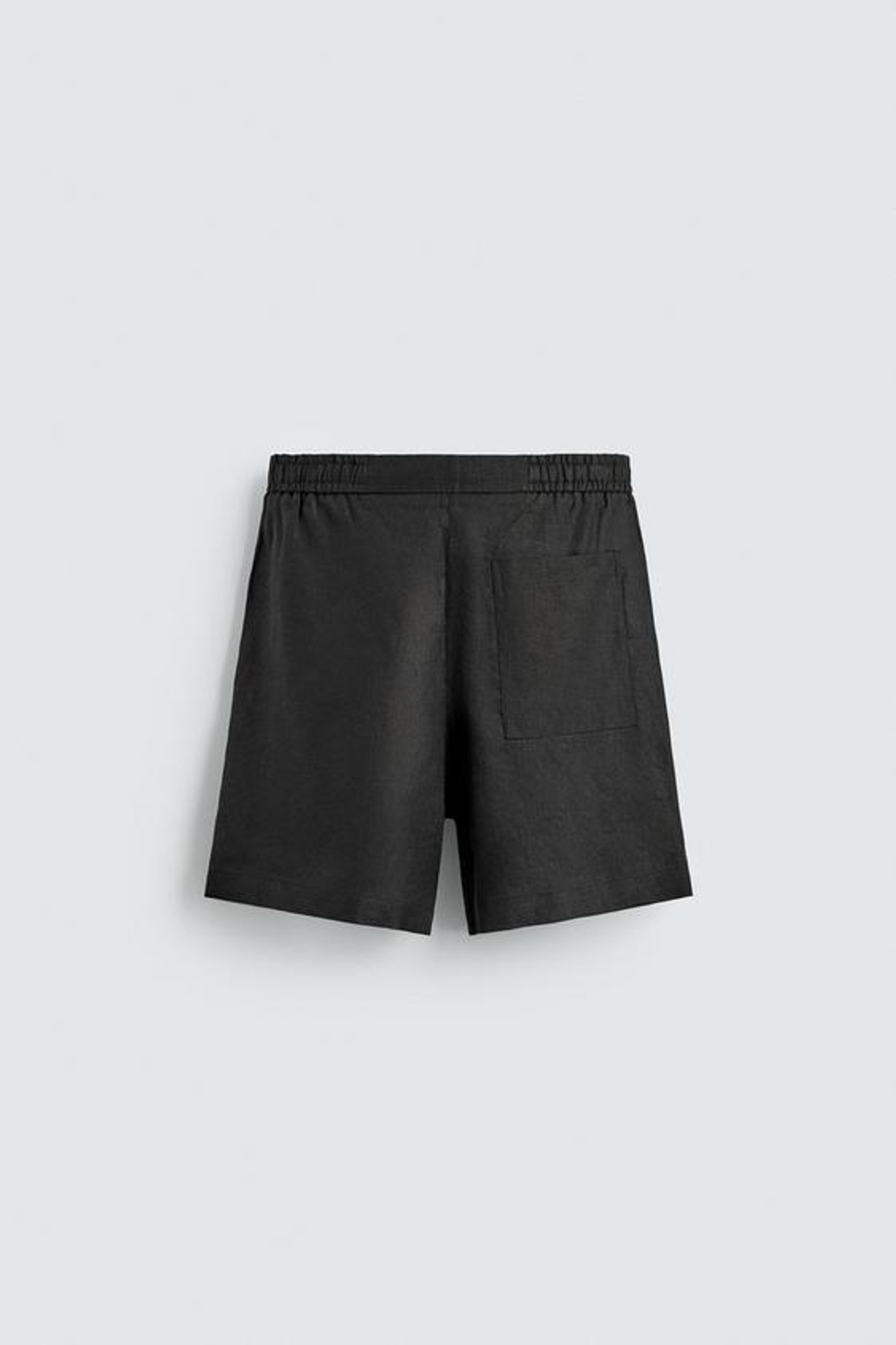 ZARA ШОРТЫ RELAXED FIT ИЗ 100% ЛЬНА, ЧЕРНЫЙ