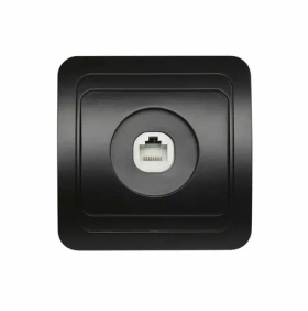 Компьютерная розетка RJ45 1-местная черная Марс SBE-02b-S1-RJ