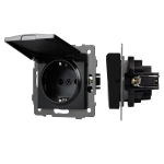 Механизм розетки влагозащищённый SCT-MCP-PL-BK-V (250V, 16A) (Arlight, -)