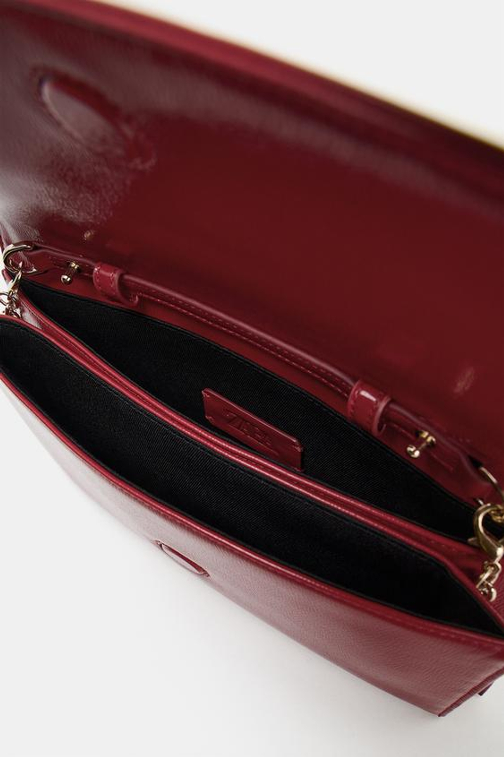 ZARA СУМКА ИЗ ЛАКИРОВАННОЙ ИСКУССТВЕННОЙ КОЖИ, КРАСНЫЙ