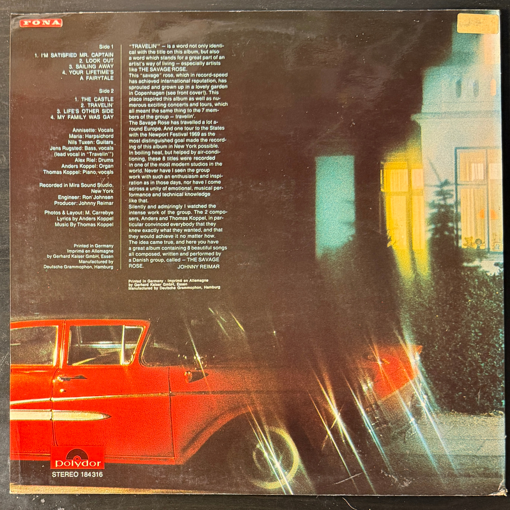 The Savage Rose – Travelin' (Германия 1969г.) Т