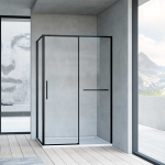 Душевой уголок Vincea Слим Софт (Slim Soft) VSR-1SS1011CLB, 1100*1000, черный, стекло прозрачное