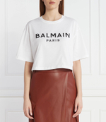 Футболка CROPPED Balmain - белый(BF1EE020 BB02)