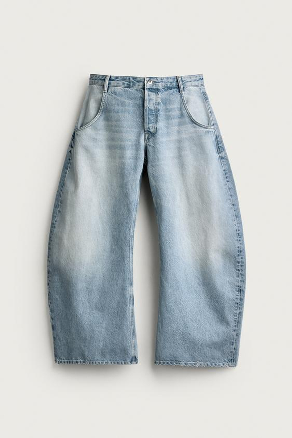 ZARA ДЖИНСЫ LOOSE BARREL FIT, СИНИЙ